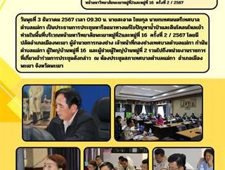 04.12.67ประชุมหารือแนวทางแก้ไขปัญหาน้ำป่าและดินโคลนไหลเข้าท่วมในพื้นที่บริเวณหน้ามหาวิทยาลัยพะเยาหมู่ที่2และหมู่ที่ 16  ครั้งที่ 2 / 2567