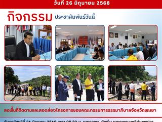 26.06.68 ลงพื้นที่ติดตามและสอดส่องโครงการของคณะกรรมการธรรมาภิบาลจังหวัดพะเยา
