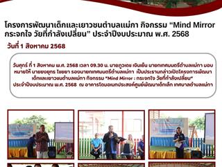 01.08.68 โครงการพัฒนาเด็กและเยาวชนตำบลแม่กา กิจกรรม “Mind Mirror กระจกใจ วัยที่กำลังเปลี่ยน” ประจำปีงบประมาณ พ.ศ. 2568